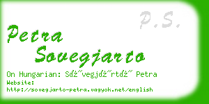 petra sovegjarto business card